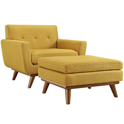 East End Furniture Chair Ottoman Citrus