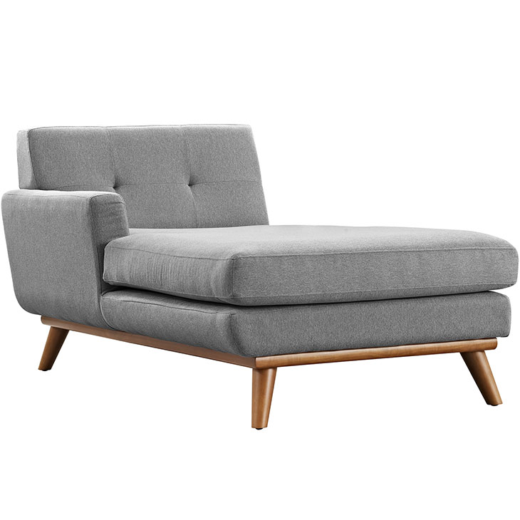 Left Arm Chaise Gray