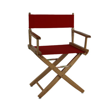 Extra-wide Premium 18" Directors Chair Natural Frame W/ Red Color Cover - Casual Home 206-00/032-11