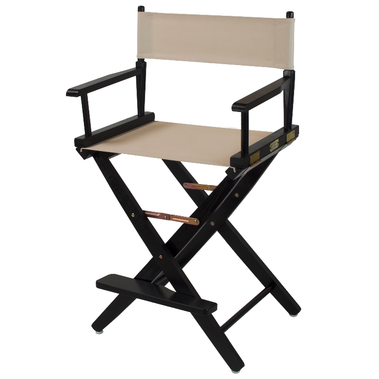 Extra-wide Premium 24" Directors Chair Black Frame W/ Natural Color Cover - Casual Home 206-22/032-12