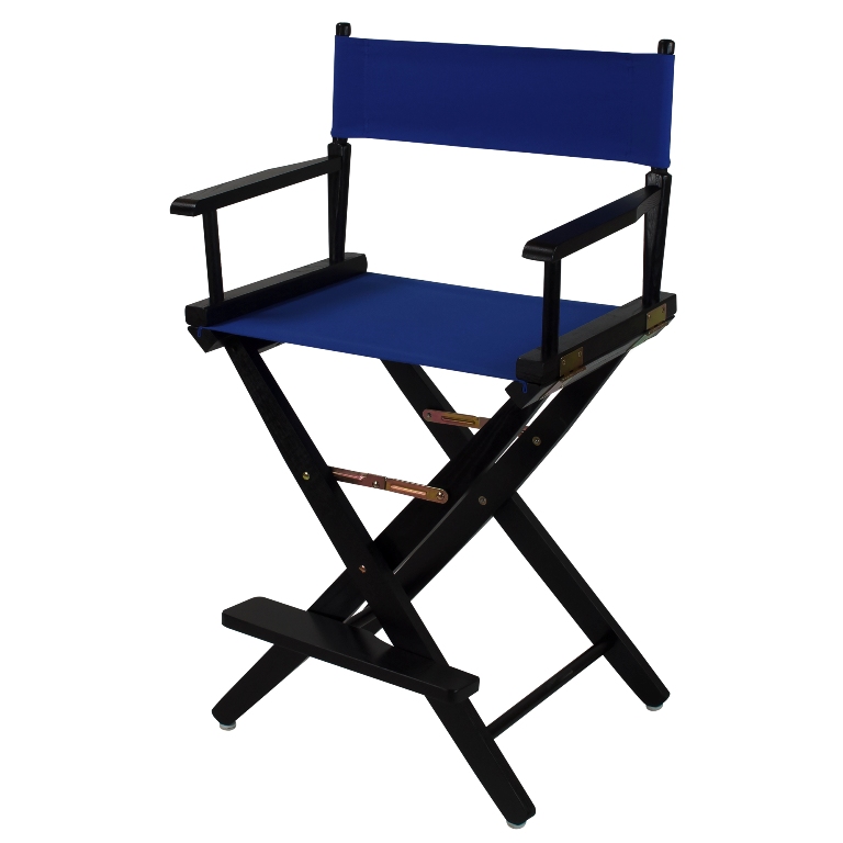 Extra-wide Premium 24" Directors Chair Black Frame W/ Royal Blue Color Cover - Casual Home 206-22/032-13