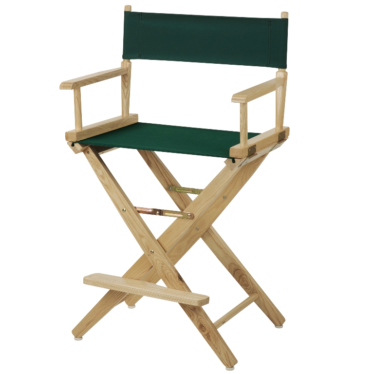 Extra-wide Premium 24" Directors Chair Natural Frame W/ Hunter Color Cover - Casual Home 206-20/032-32
