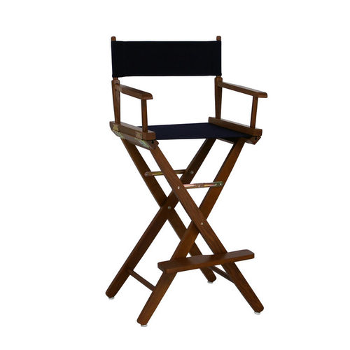 Extra-wide Premium 30" Directors Chair Mission Oak Frame W/ Navy Color Cover - Casual Home 206-34/032-10