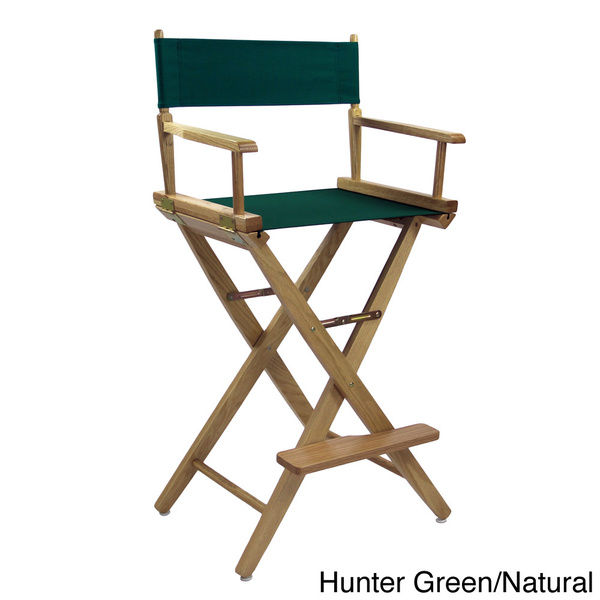 Extra-wide Premium 30" Directors Chair Natural Frame W/ Hunter Green Color Cover - Casual Home 206-30/032-32