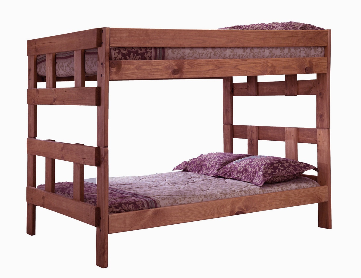 Full Over Full Bunk Bed Mahogany Stain - Chelsea Home Furniture 312007