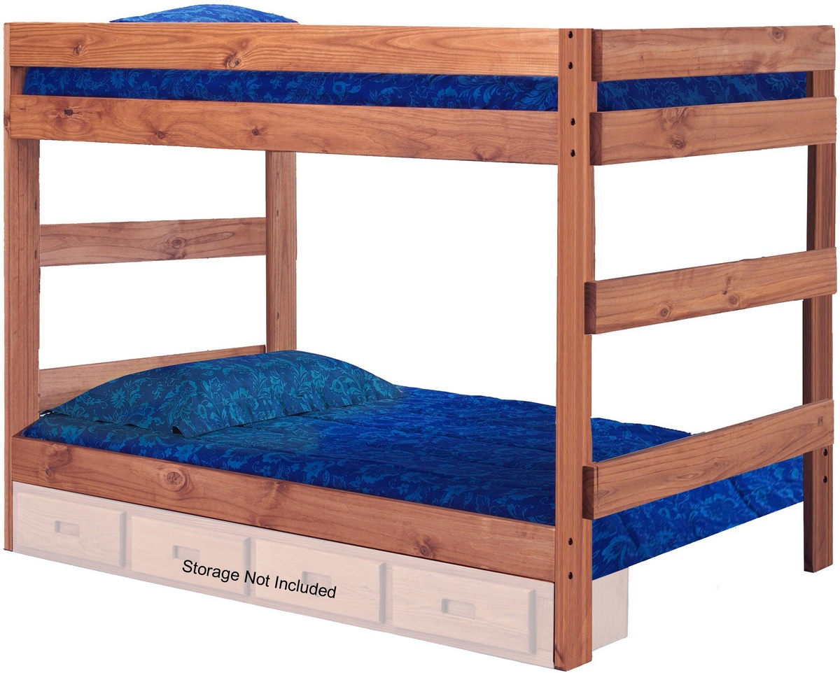 Full Over Full One Piece Bunk Bed Mahogany Stain - Chelsea Home Furniture 312010-411