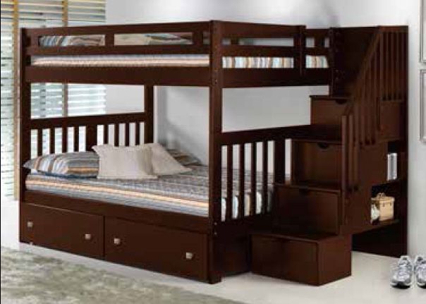 Tall Stairway Bunkbed Cappuccino