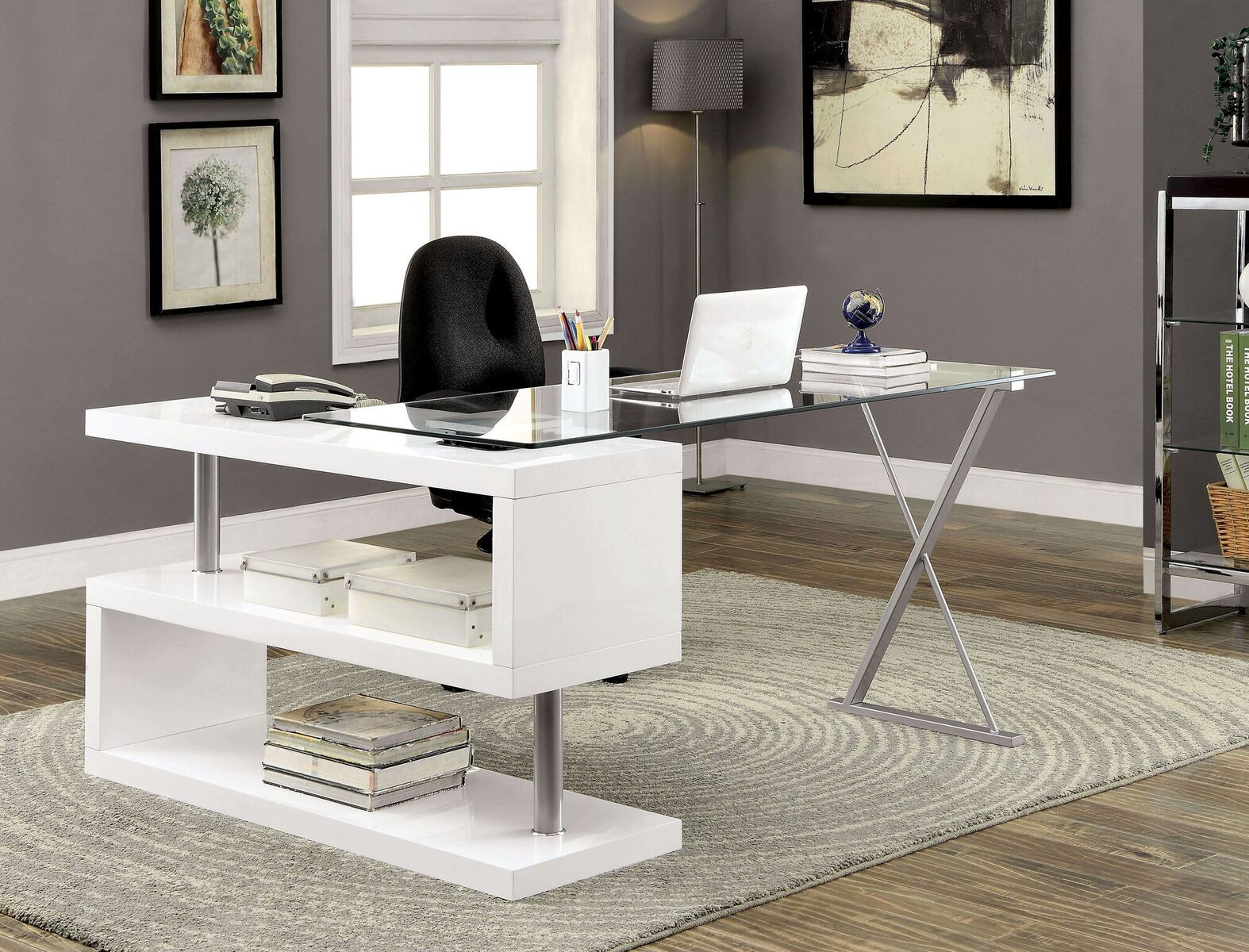Convertible Executive Desk White Furniture Of America