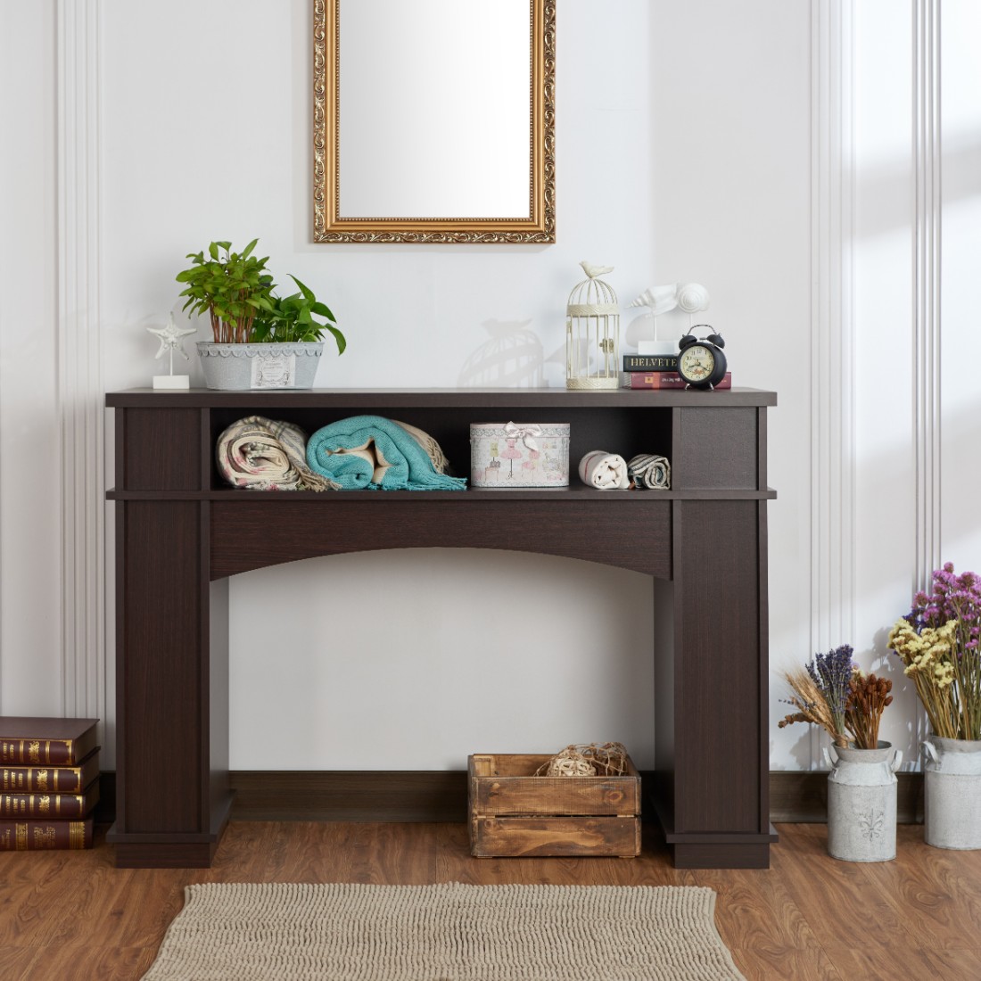 Picture of Furniture of America Gullitch Modern Console Table in Walnut - Enitial Lab HFW-1695C4