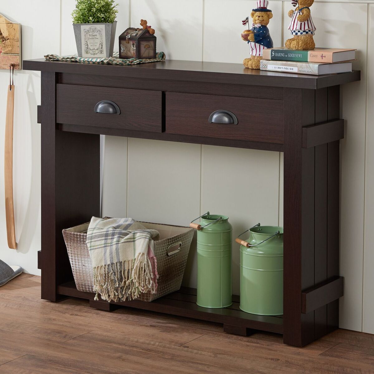 Furniture Of America Hoffman Transitional 2-drawer Console Table In Walnut - Enitial Lab Fgi-15402c4