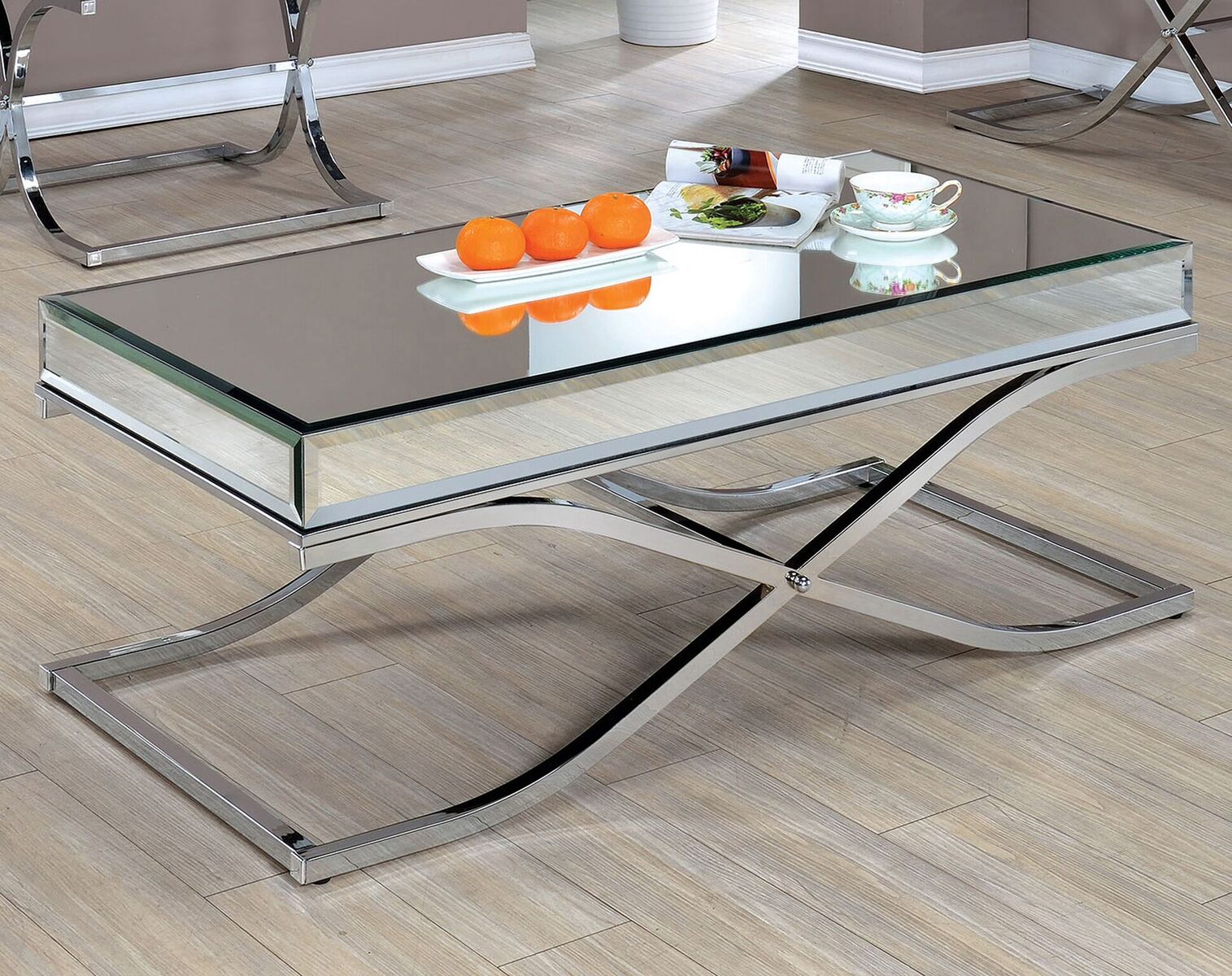 Coffee Table Chrome Furniture Of America