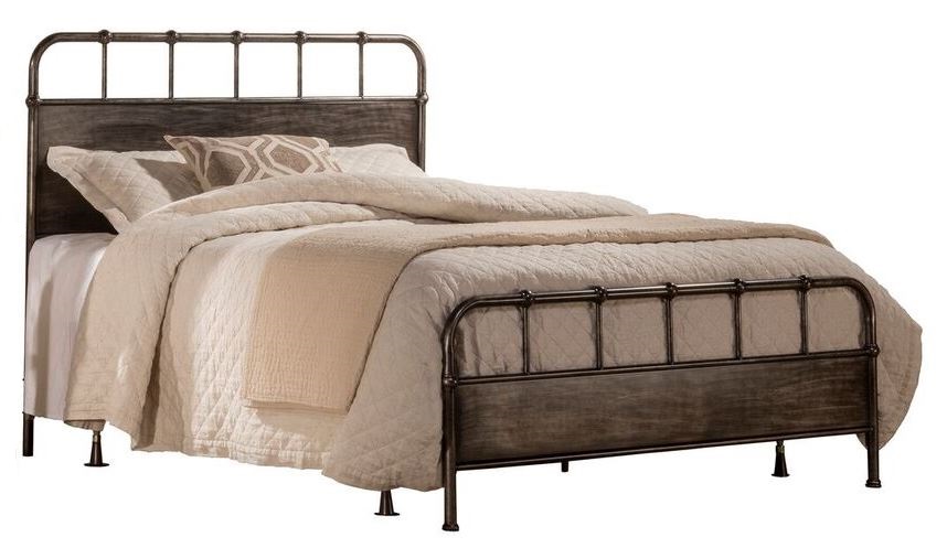 Hillsdale Furniture Grayson Queen Metal Bed, Rubbed Black - 1130BQR