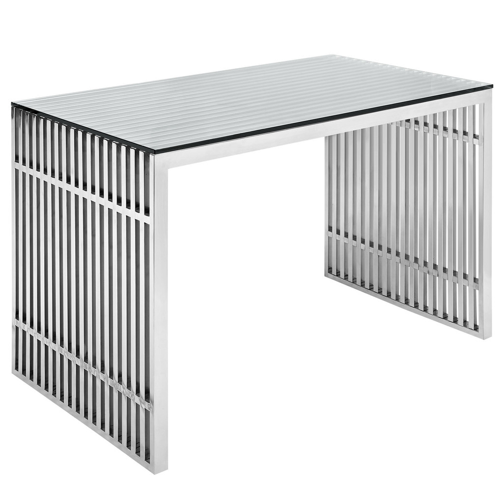 East End Imports Stainless Steel Office Desk Slv