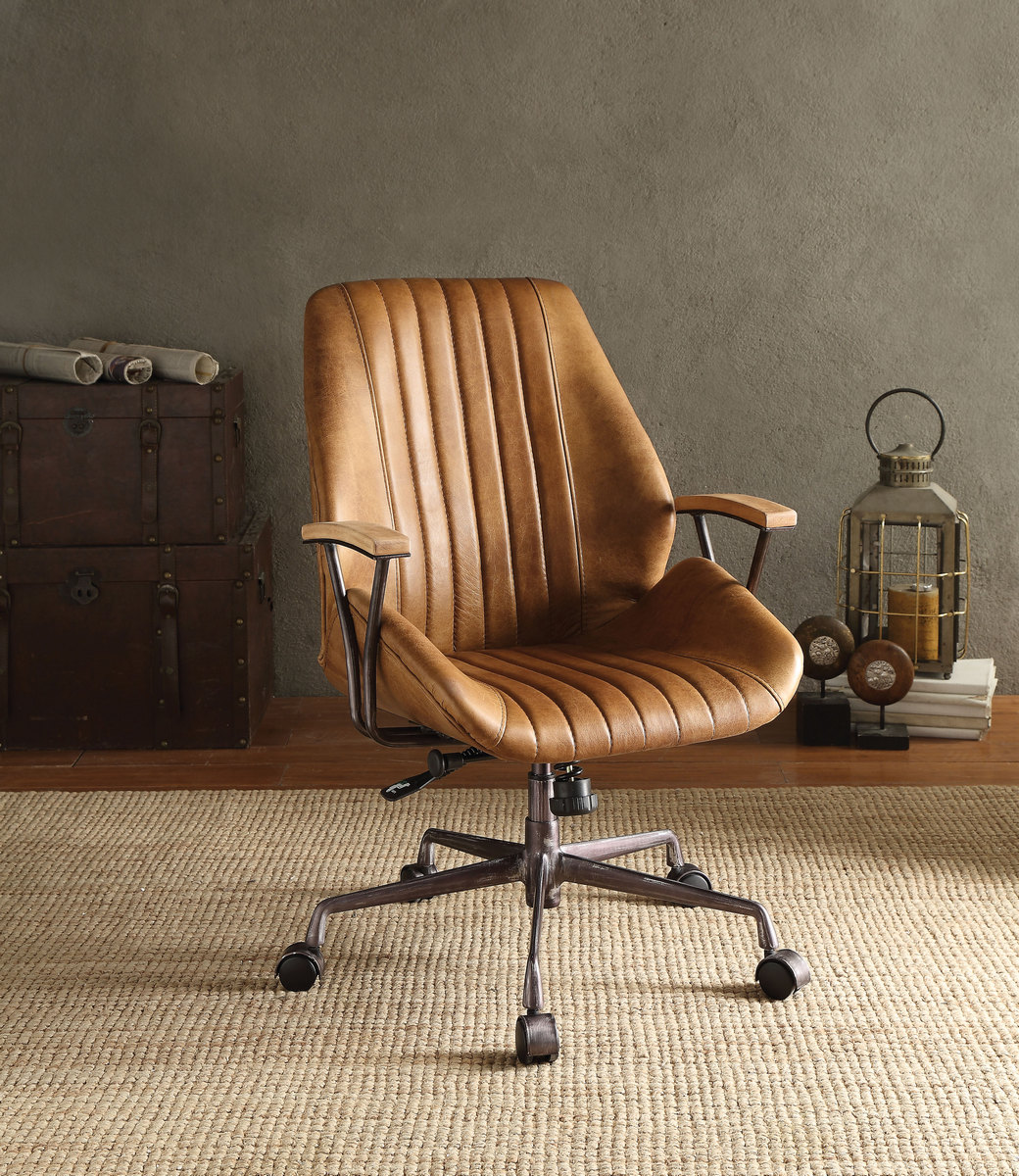 Hamilton Executive Office Chair In Coffee Top Grain Leather - Acme Furniture 92412
