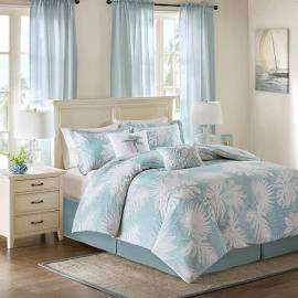 Harbor House Palm Grove Full Cotton Printed 6 Piece Comforter Set In Blue - Olliix Hh10-1612