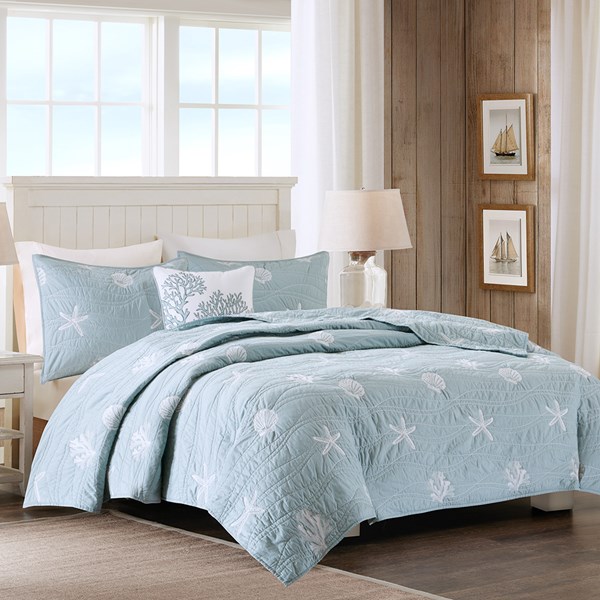 Harbor House Seaside King/cal King 4 Piece Coverlet Set In Blue - Olliix Hh13-1548