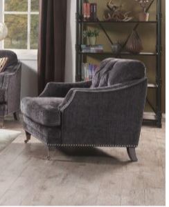 Helenium Chair in Gray Chenille - Acme Furniture 50217 - Chairs