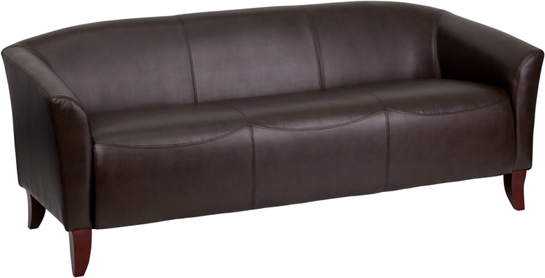 Hercules Imperial Series Brown Leather Sofa - Flash Furniture 111-3-BN-GG