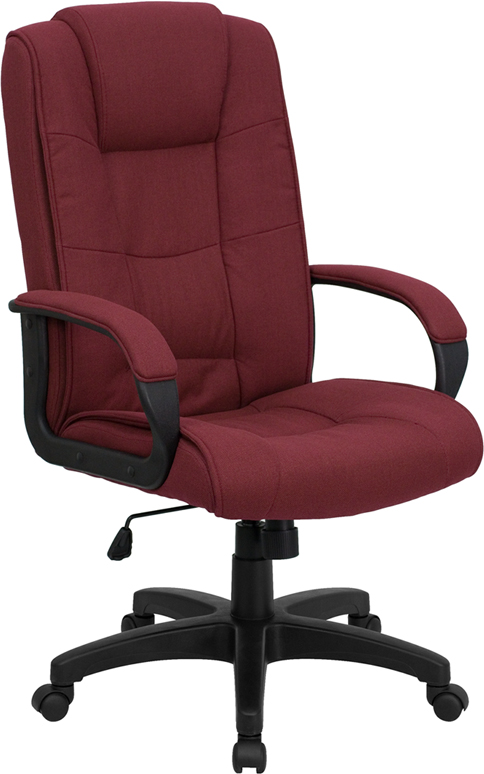 Executive | Furniture | Burgundy | Office | Fabric | Flash | Chair | Back | High