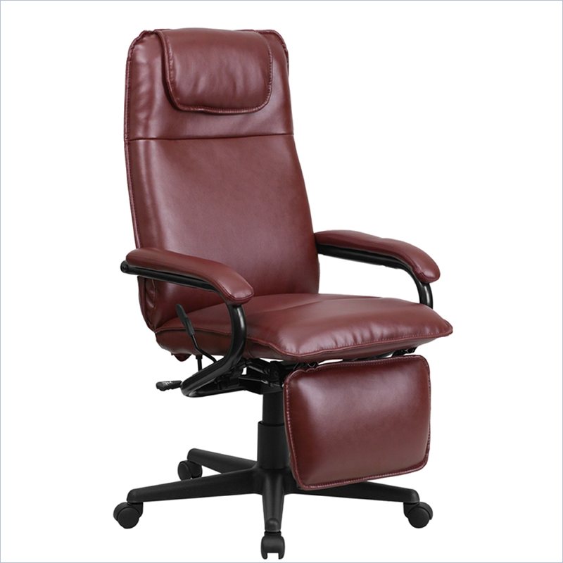 Executive | Furniture | Burgundy | Recline | Leather | Office | Flash | Chair | Back | High