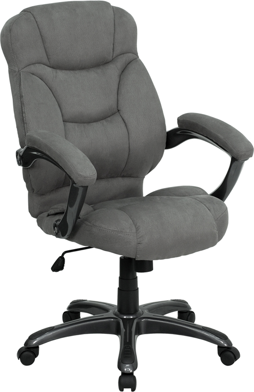 Contemporary | Microfiber | Upholster | Furniture | Office | Flash | Chair | Gray | Back | High
