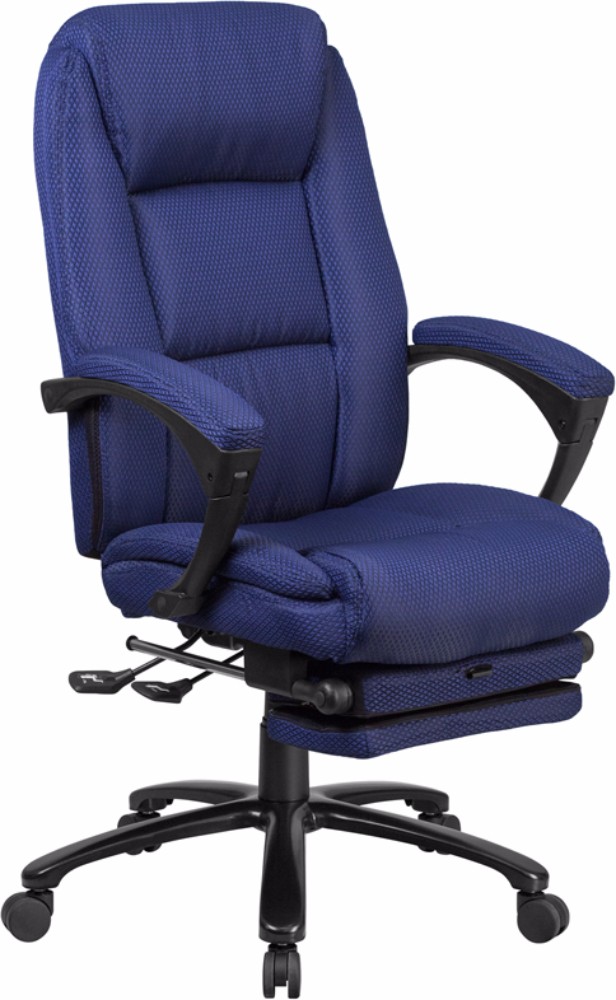 Executive | Furniture | Recline | Office | Swivel | Fabric | Flash | Chair | Seat | Back | Navy | High | Pad