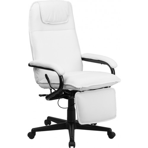 Executive | Furniture | Recline | Leather | Office | Flash | Chair | White | Back | High