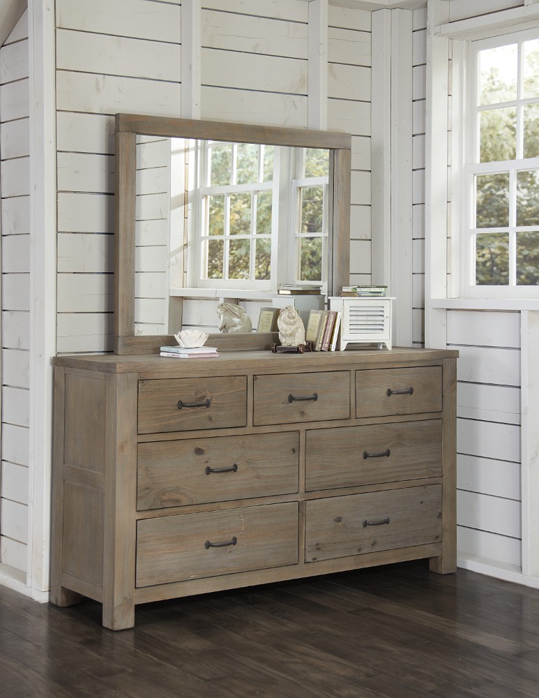 Hillsdale Drawer Dresser Mirror Driftwood