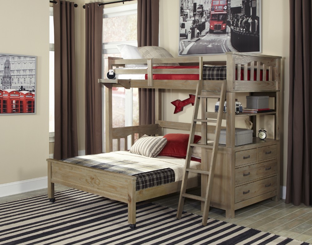 Twin Bed Lower Bed Driftwood