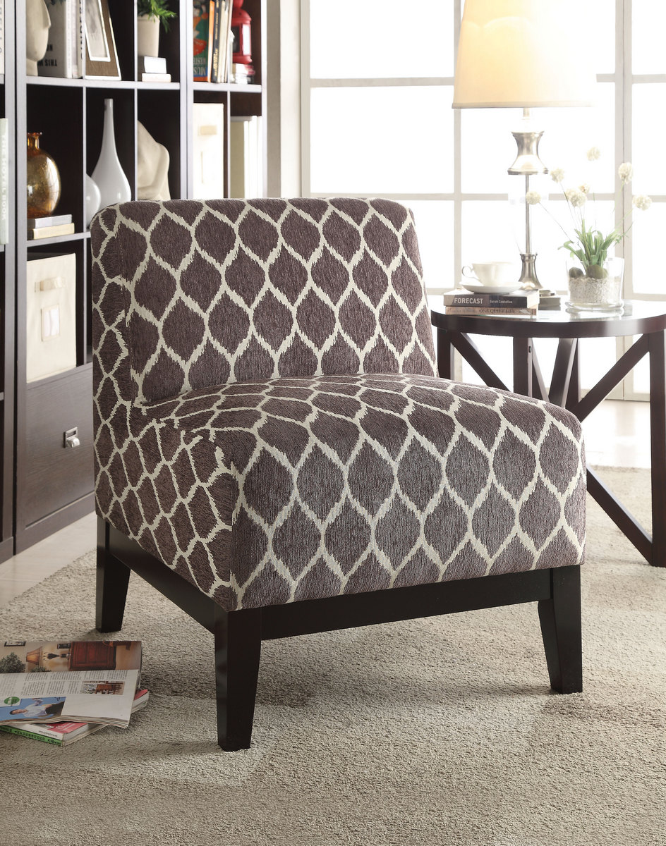 Hinte Accent Chair In Brown Chenille - Acme Furniture 59500