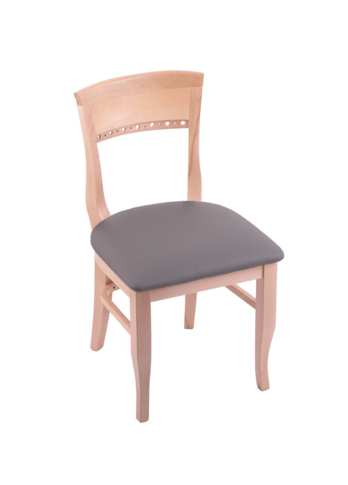 Holland Hampton 3160 18 inch Chair with Natural Finish, Allante Medium Grey Seat 316018NatALMdGr - Chairs
