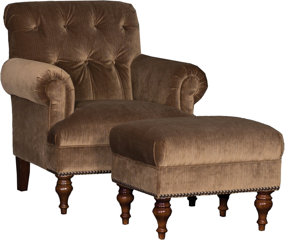 Chelsea Furniture Chair Ottoman Chestnut