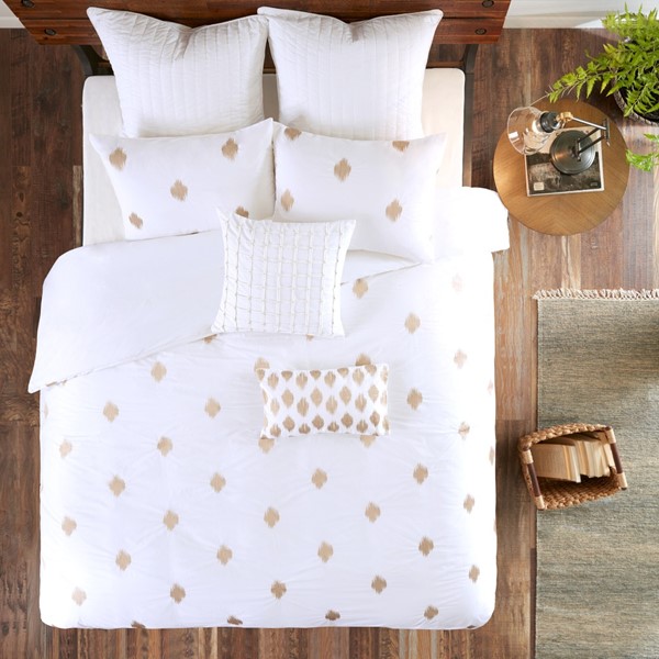 Ink+ivy Stella Dot King/cal King 3 Piece Cotton Percale Duvet Cover Mini Set In Copper - Olliix Ii12-882