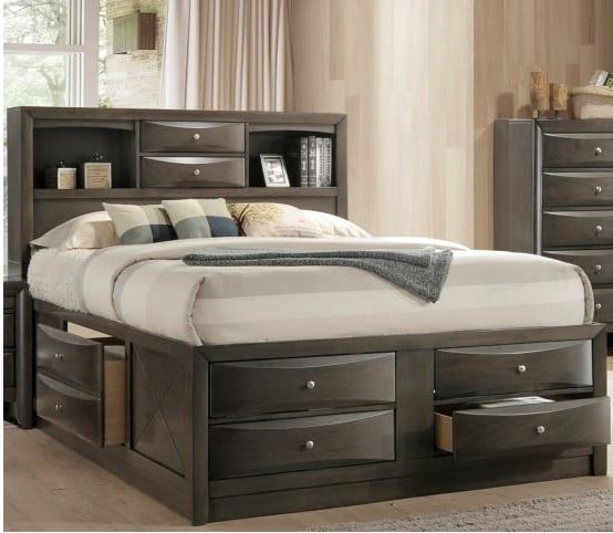 Ireland Full Bed W/ Storage In Gray Oak - Acme Furniture 22710f