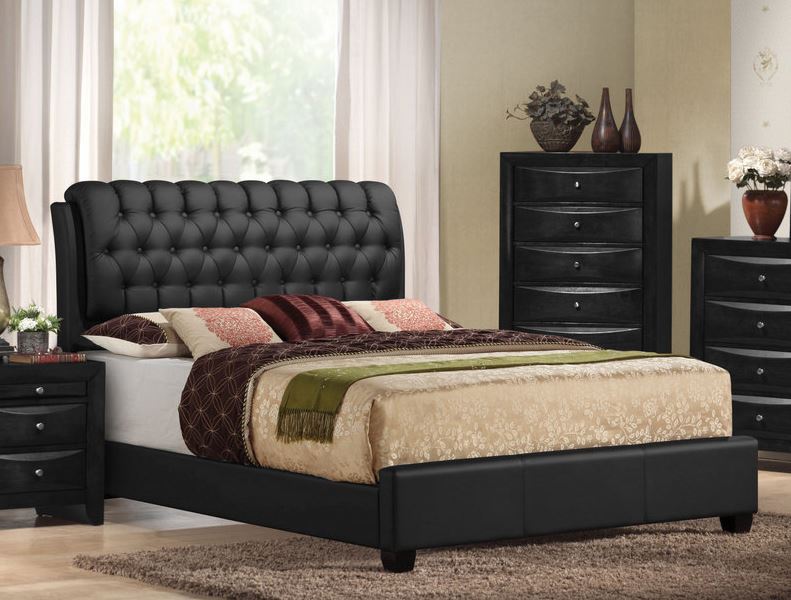 Ireland Ii Queen Bed (button Tufted) In Black Pu - Acme Furniture 14350q