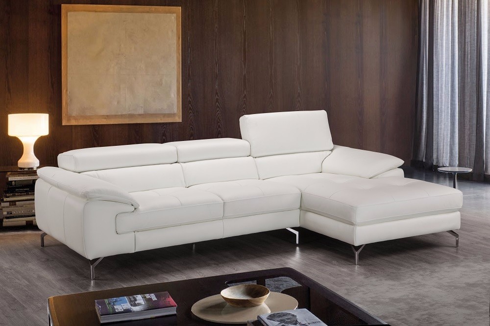Leather Sectional Right Facing Chaise