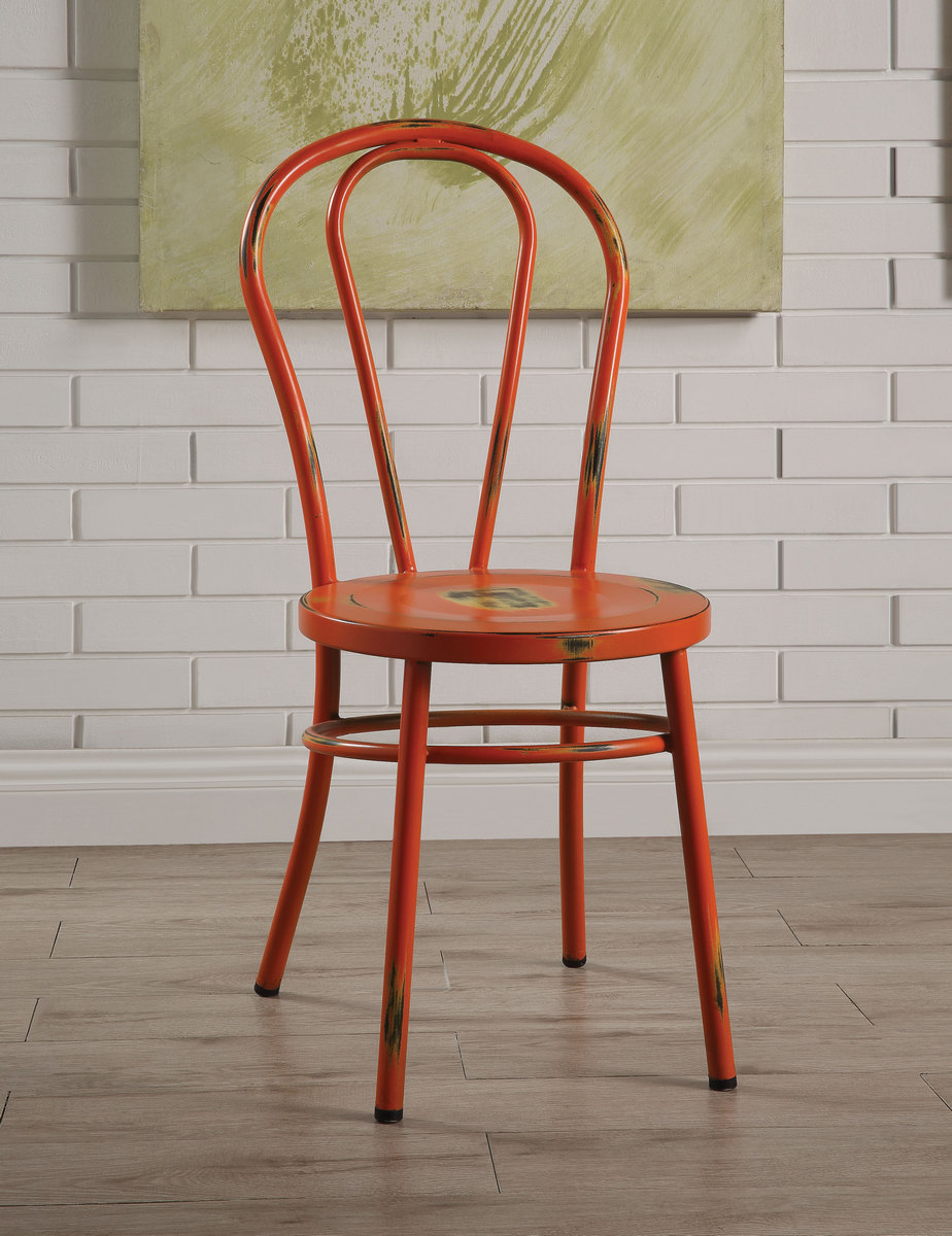 Jakia Side Chair (set Of 2) In Antique Orange - Acme Furniture 96812