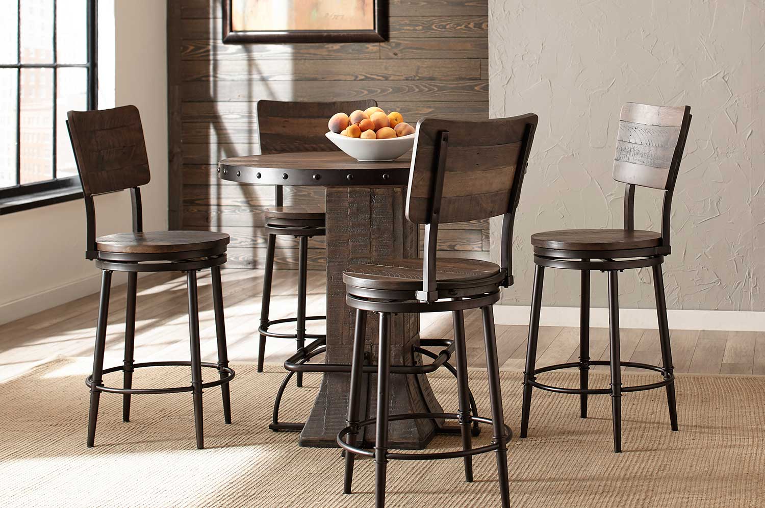 Hillsdale Furniture Counter Dining Set Swivel Counter Stools Round