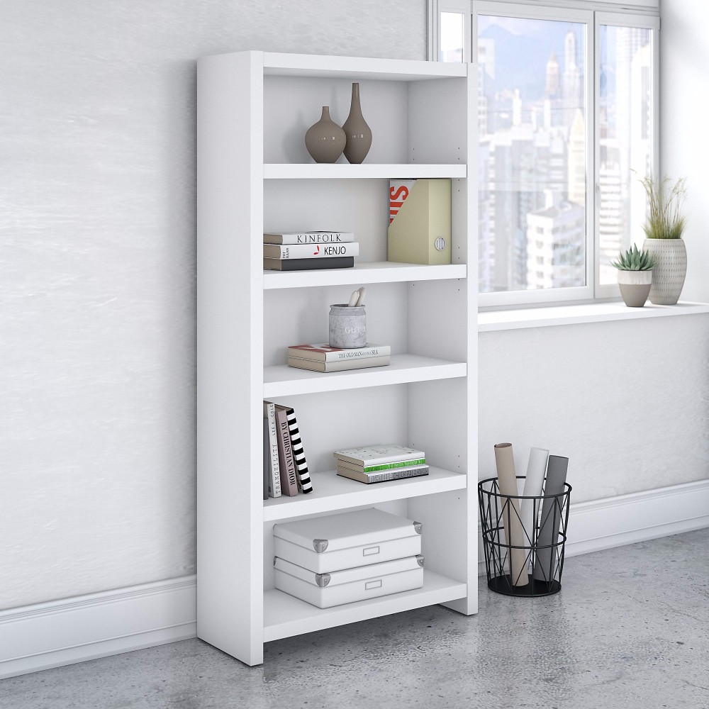 kathy IrelandÂ® Office by Bush Furniture KI60104-03 - Echo 5 Shelf Bookcase in Pure White
