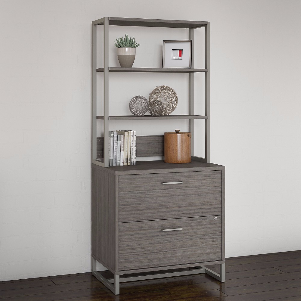 Office Method Lateral File Cabinet Hutch Cocoa