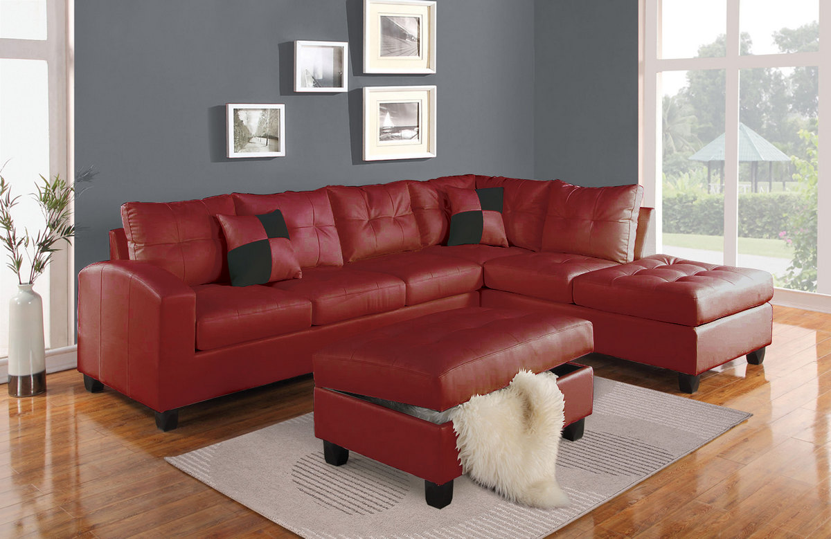 Sectional Sofa Pillows Leather Acme