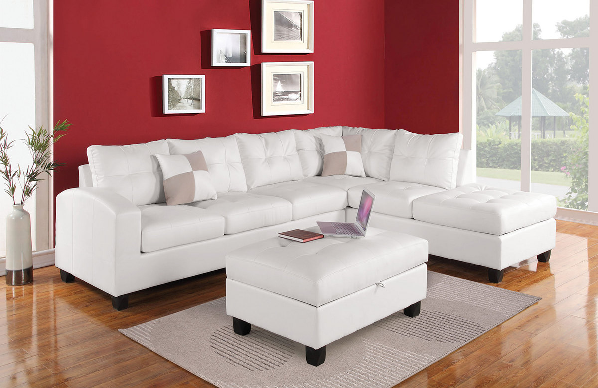 Sectional Sofa Pillows Leather Acme