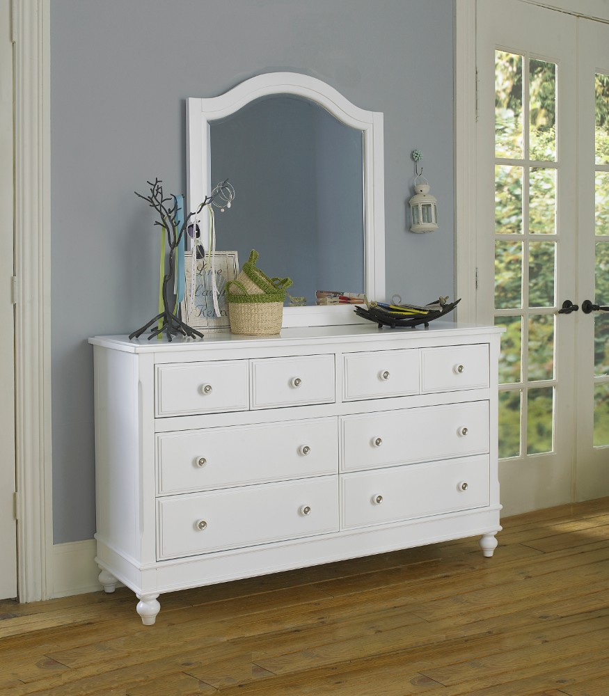 Hillsdale Drawer Dresser Mirror White