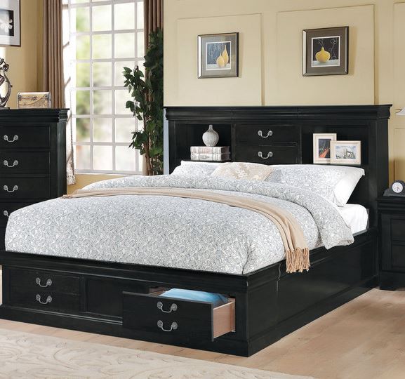 Queen Bed Storage Black Acme