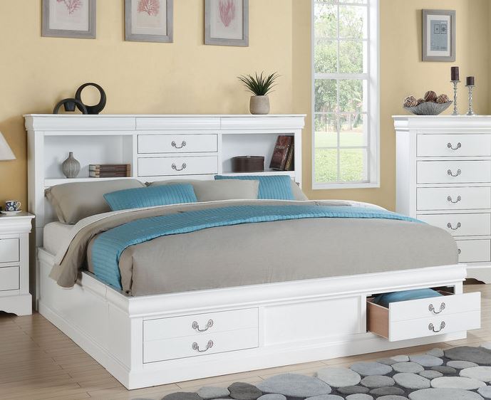 Queen Bed Storage White Acme