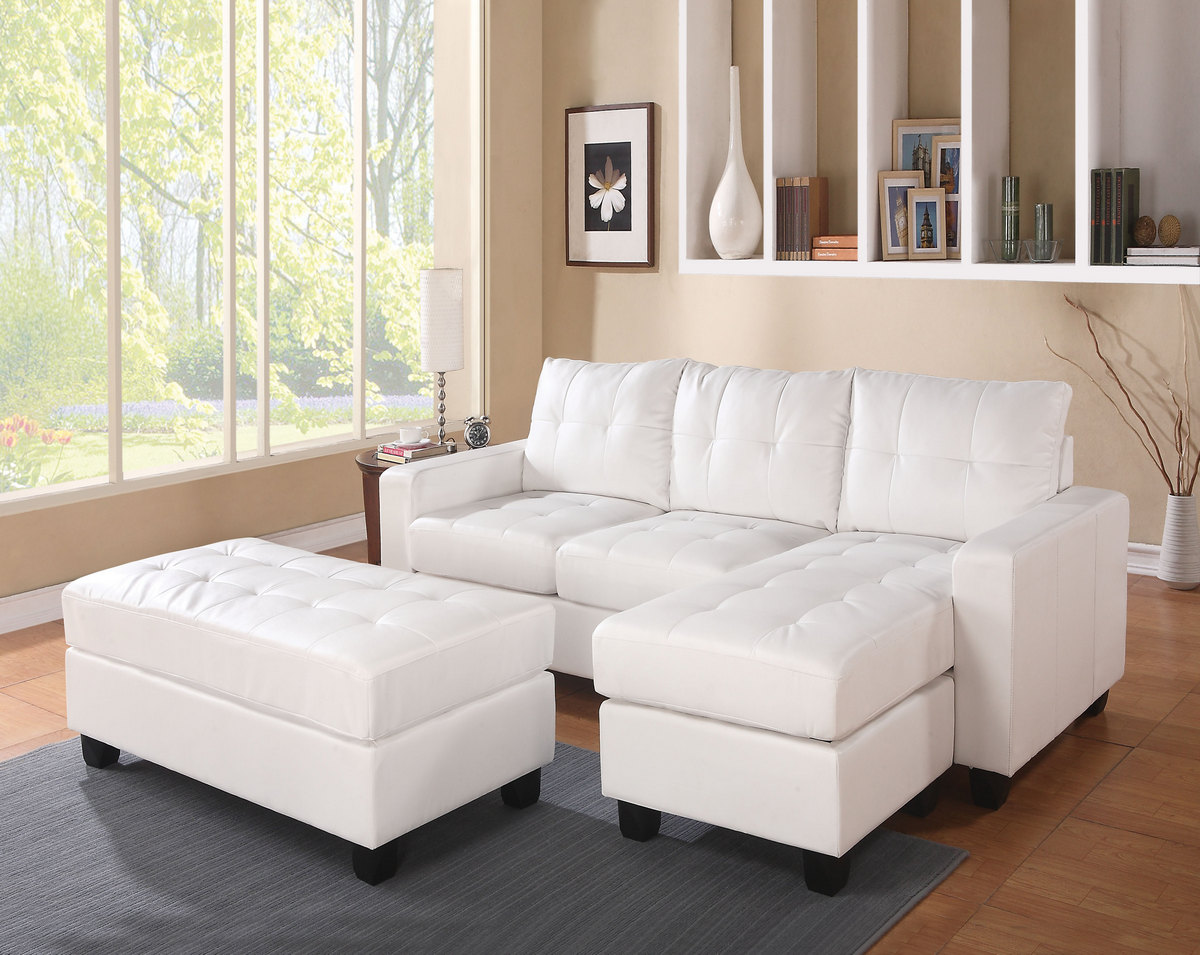 Sectional Sofa Chaise Ottoman Leather Acme