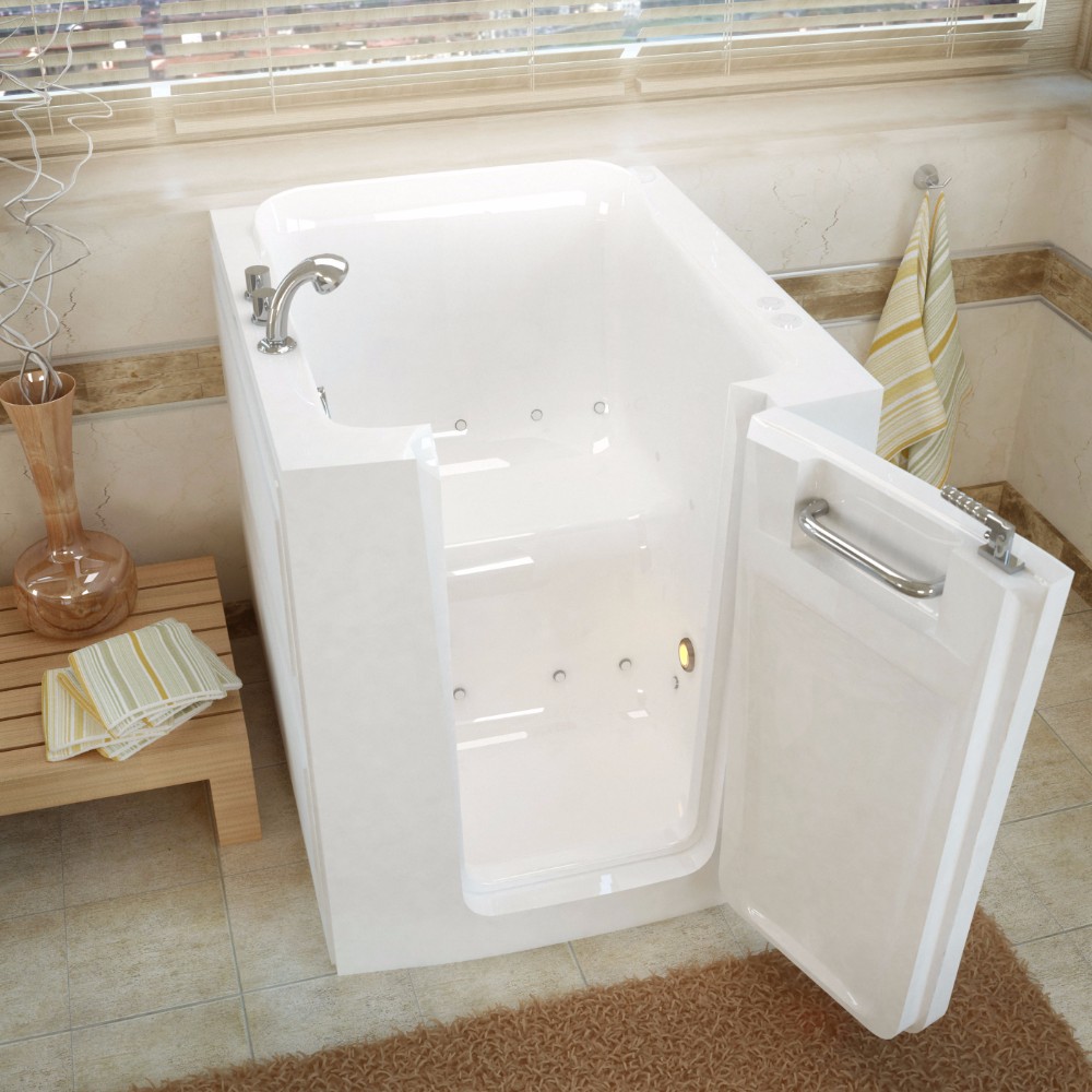 Right Door White Air Jetted Bathtub