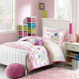 Mi Zone Kids Spring Bloom Twin Comforter Set In Multi - Olliix Mzk10-003