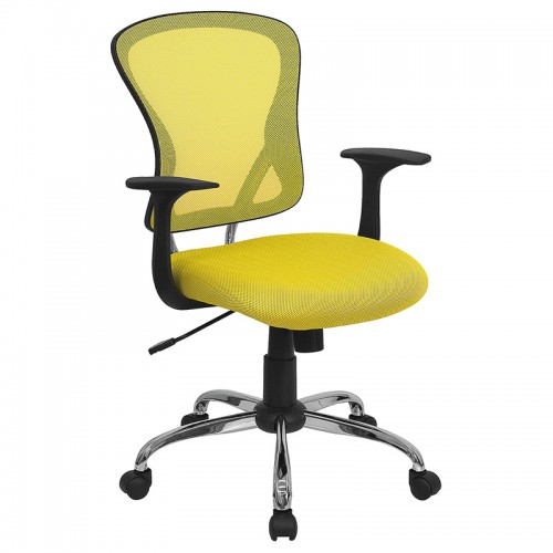 Furniture | Office | Chrome | Yellow | Finish | Flash | Chair | Mesh