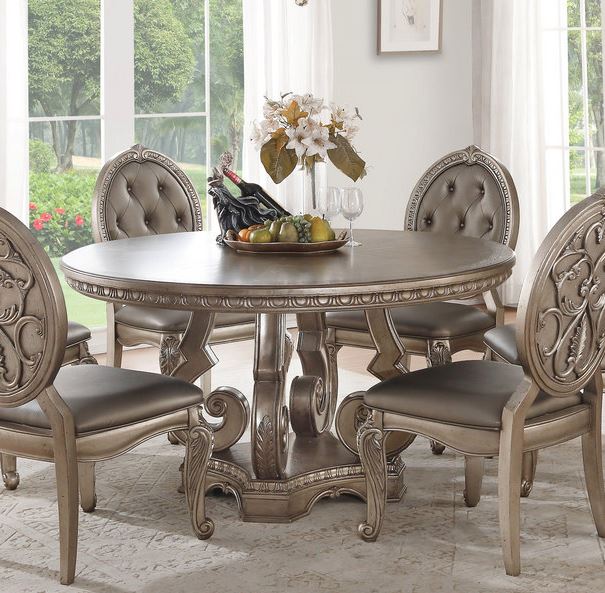 Dining Table Pedestal Round Acme